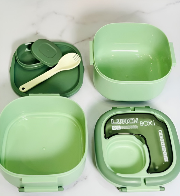 ظرف غذای قابل حمل هنمی دو طبقه برای مدرسه و محل کار