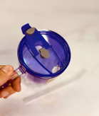 ماگ شیشهای بنفش طرح خرسی سبک و مقاوم