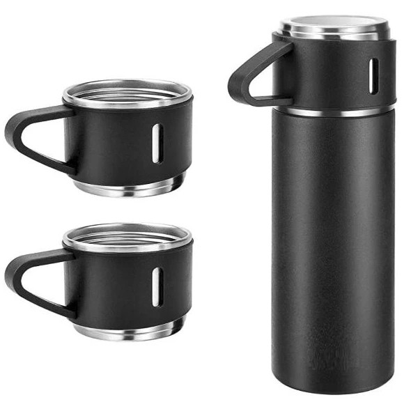 ست فلاسک و لیوان سفری مدل VACUUM FLASK با گنجایش نیم لیتر