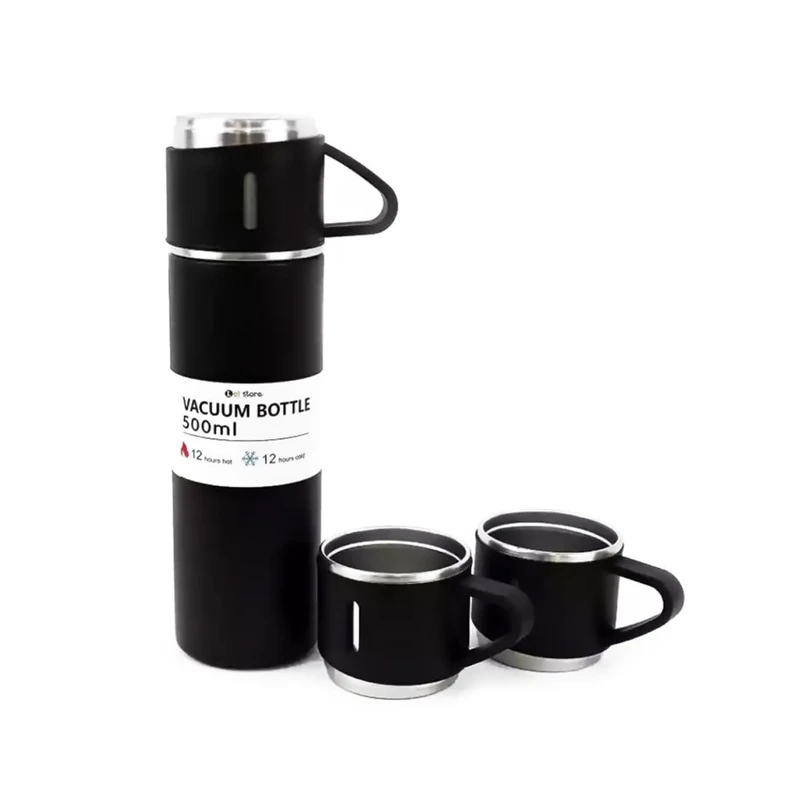 ست فلاسک و لیوان سفری مدل VACUUM FLASK با گنجایش نیم لیتر