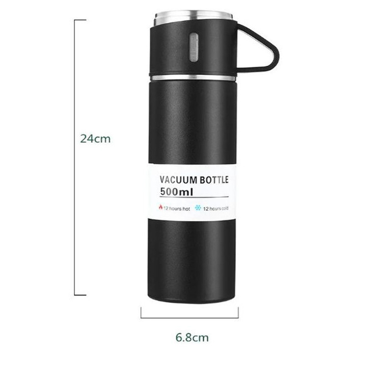 فلاسک و سه لیوان سفری مدل VACUUM FLASK با طراحی زیبا