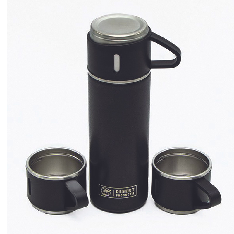 فلاسک نیم لیتری با سه لیوان مسافرتی همراه