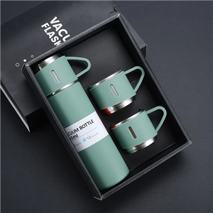 فلاسک مدل VACUUM FLASK با ظرفیت 0.5 لیتر و سه لیوان قابل حمل