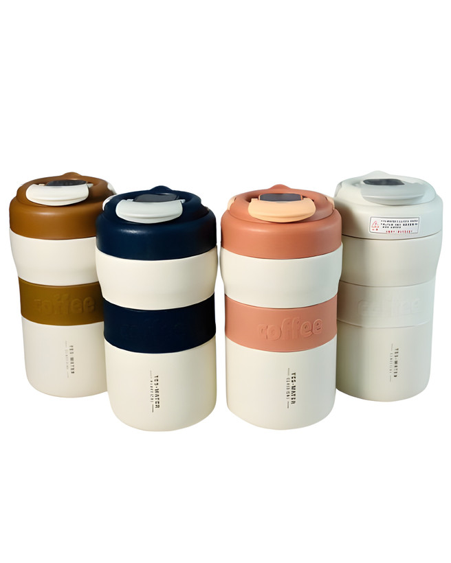 تراول ماگ دستهدار مدل آفیس با دور سیلیکونی