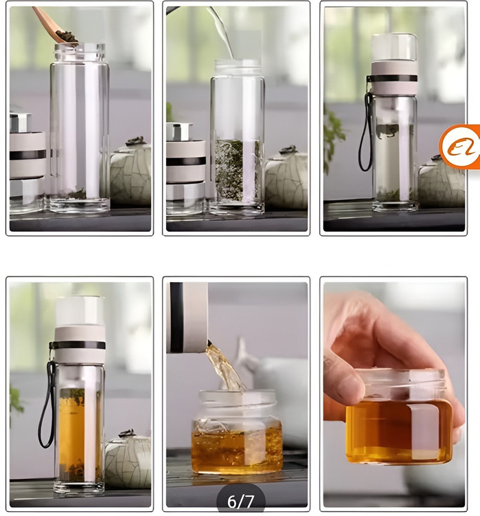 بطری ماگ شیشهای دوجداره با کیفیت