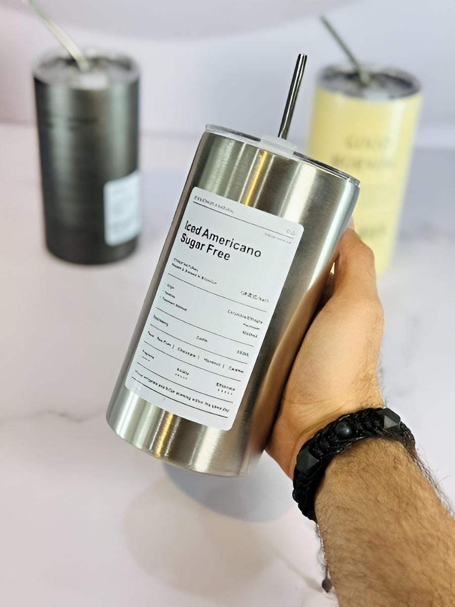 ماگ استیل نی‌دار با طراحی مدرن