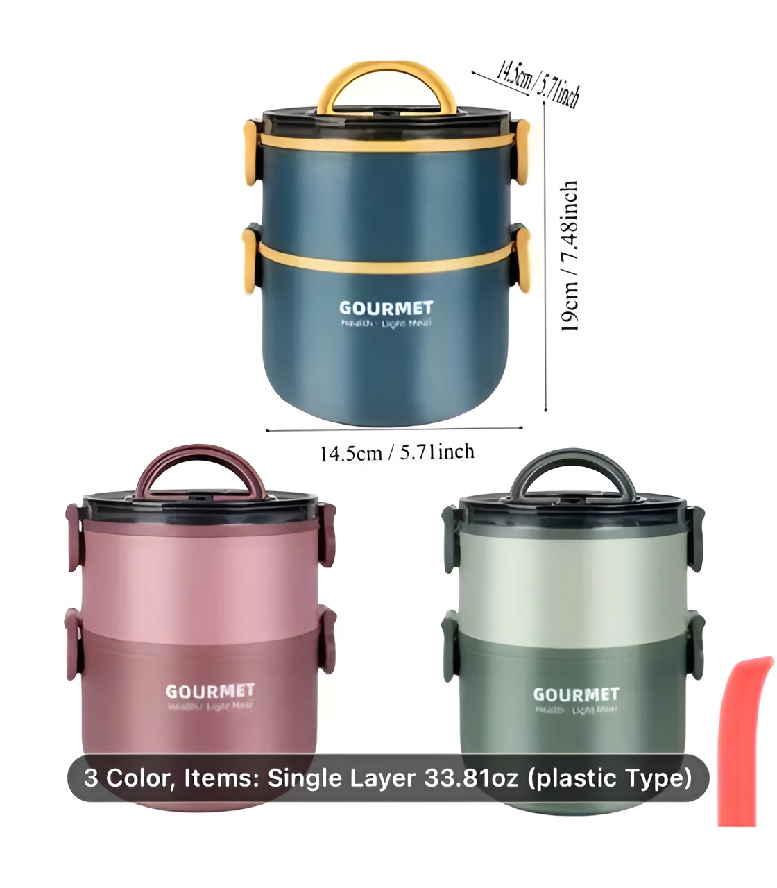 ظرف غذای دوطبقه Gourment مناسب نگهداری گرم و سرد