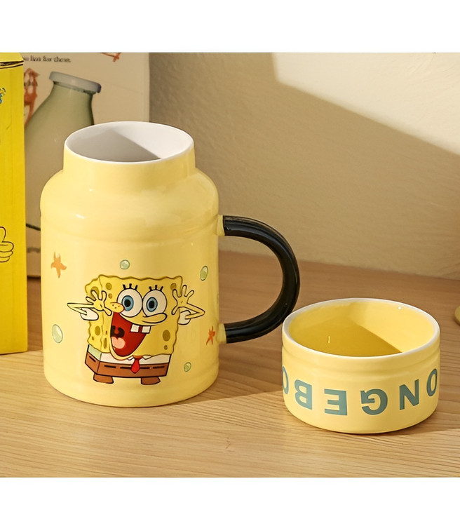 ماگ درب لیوانی طرح باب اسفنجی و پاتریک اورجینال