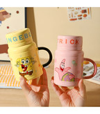 ماگ سرامیکی باب اسفنجی و پاتریک با درب لیوانی