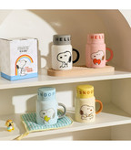 ماگ سرامیکی اسنوپی با درب لیوانی زیبا