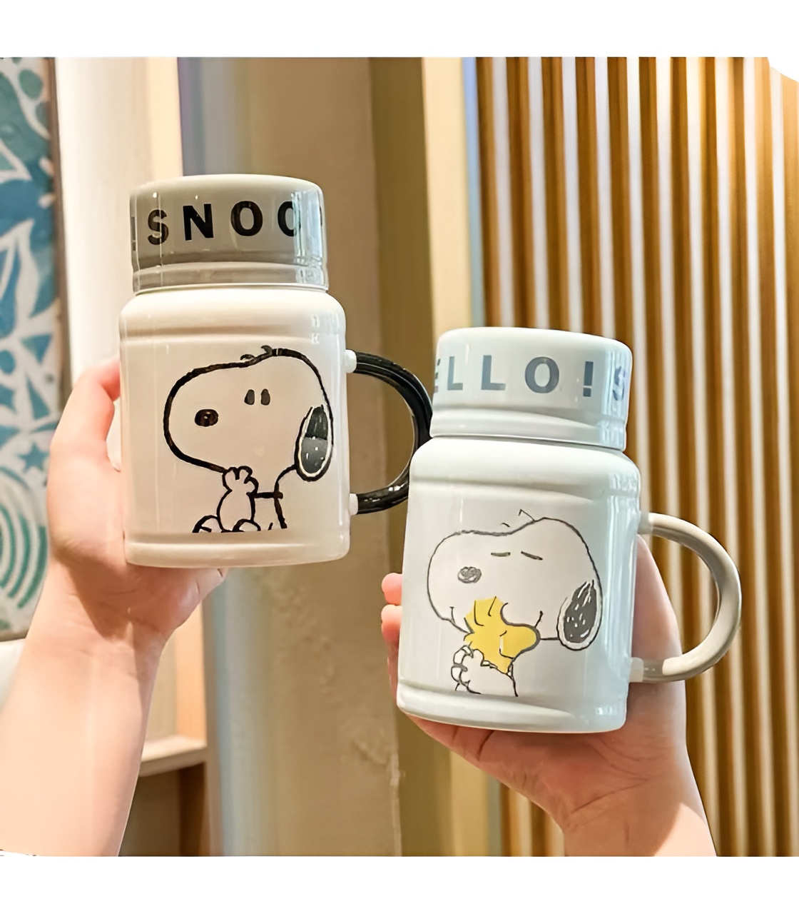 ماگ اسنوپی با درب لیوانی مناسب هدیه