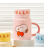 ماگ درب لیوان دار طرح اسنوپی مناسب هدیه