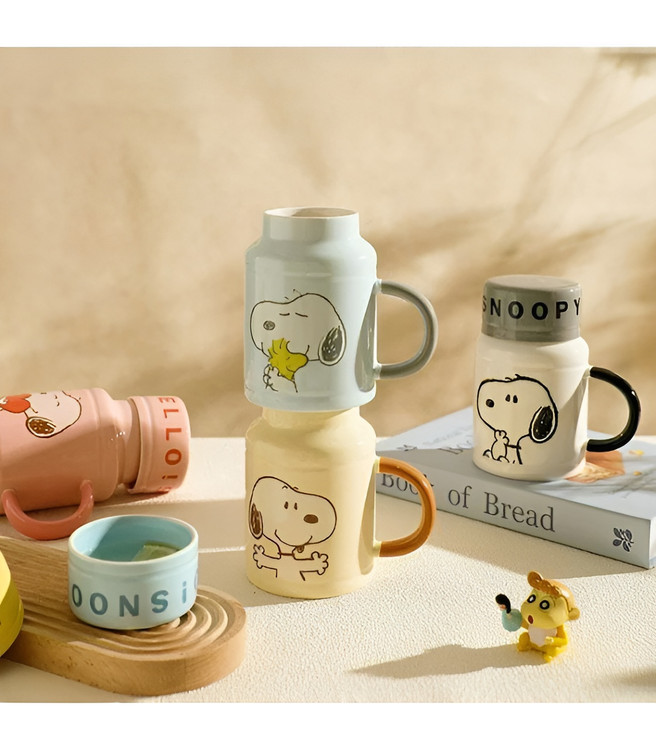 ماگ درب لیوانی اسنوپی مناسب نوشیدنی گرم