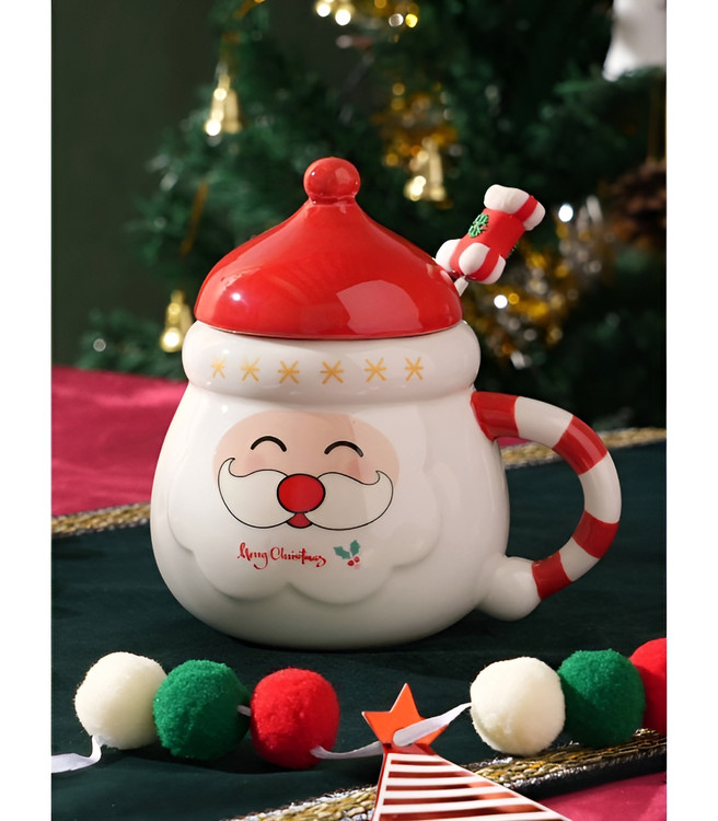 ماگ سرامیکی بابانوئل دسته آبنباتی مناسب هدیه