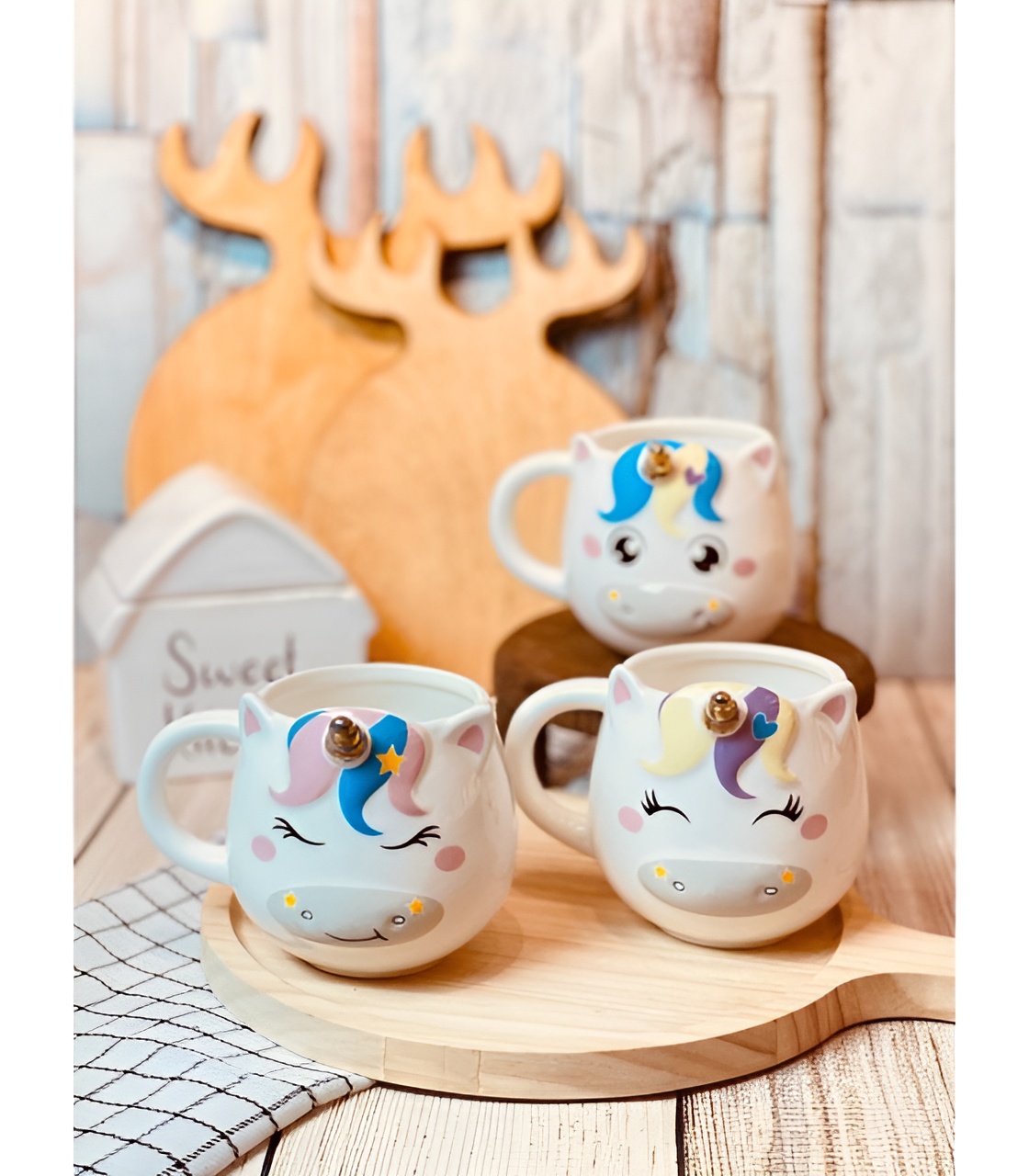 ماگ سرامیکی یونی‌کورن با شاخ برجسته