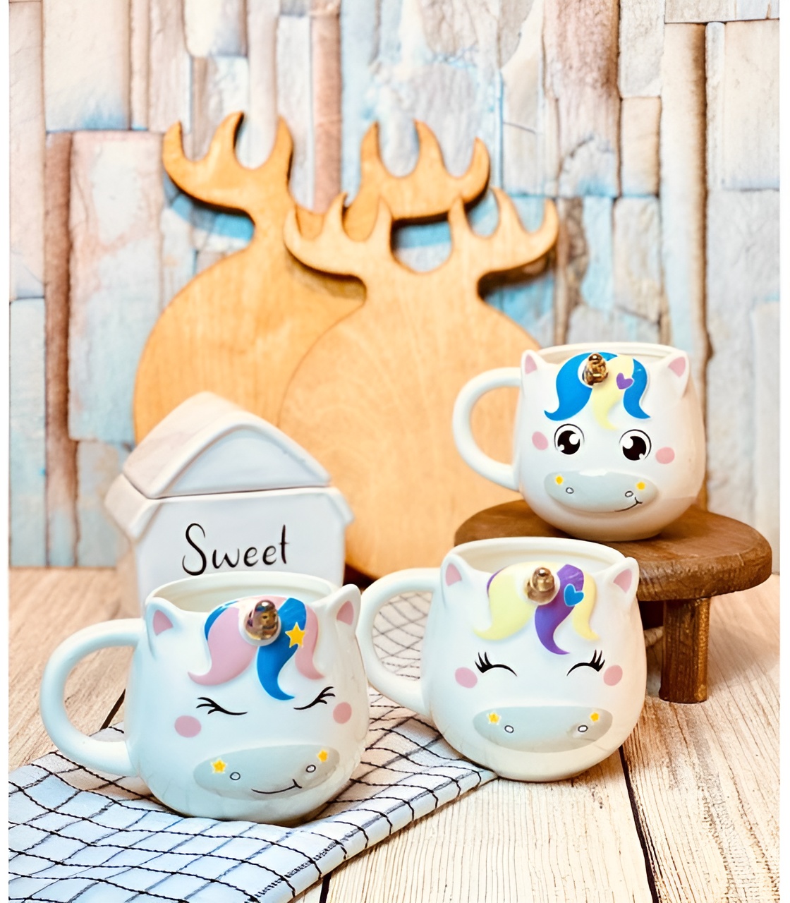 ماگ شیک یونی‌کورن شاخ‌دار اورجینال