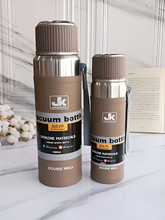 فلاسک استیل ۱ لیتری با بند چرمی