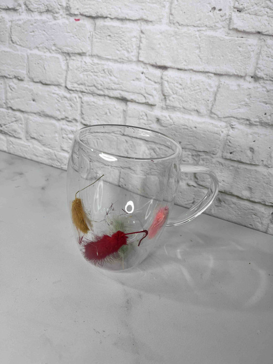 ماگ شیشهای پیرکس گلدار با کیفیت بالا