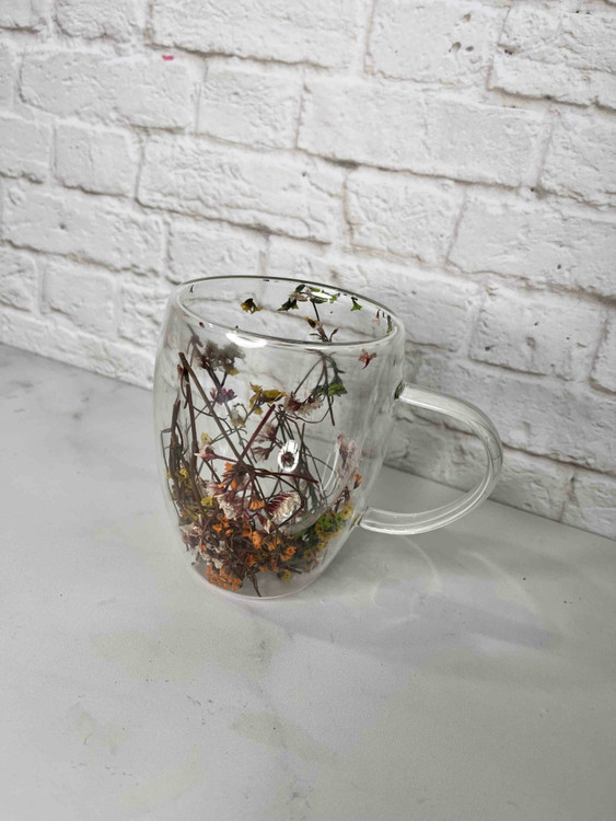 لیوان ماگ پیرکس دوجداره گلدار اورجینال