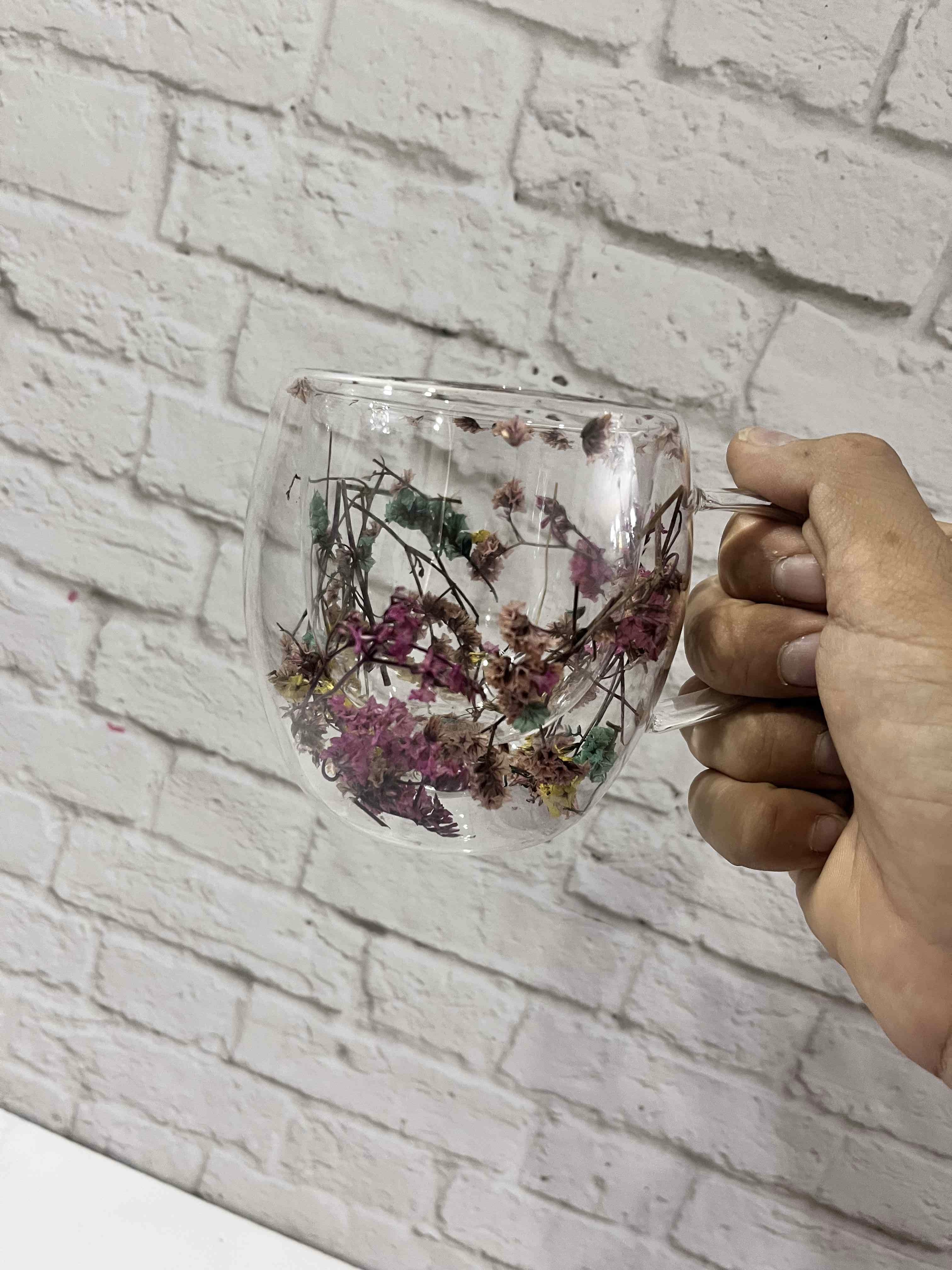 خرید ماگ پیرکس شفاف گلدار 250 میل