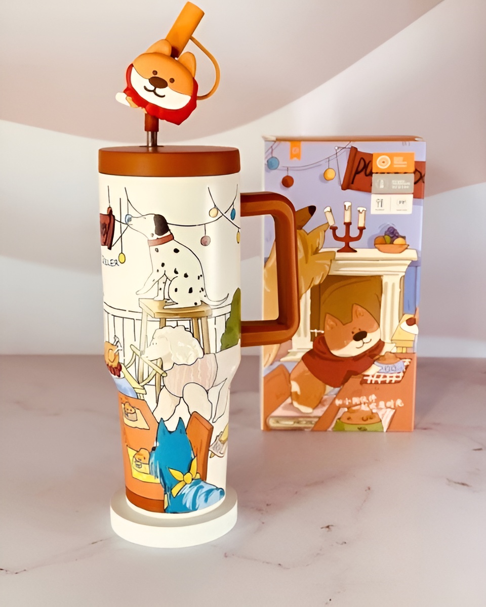 تامبلر طرح سگ برند دیلر با درب ضد نشت