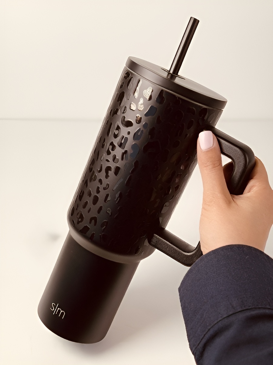 لیوان حرارتی پلنگی با دسته ارگونومیک