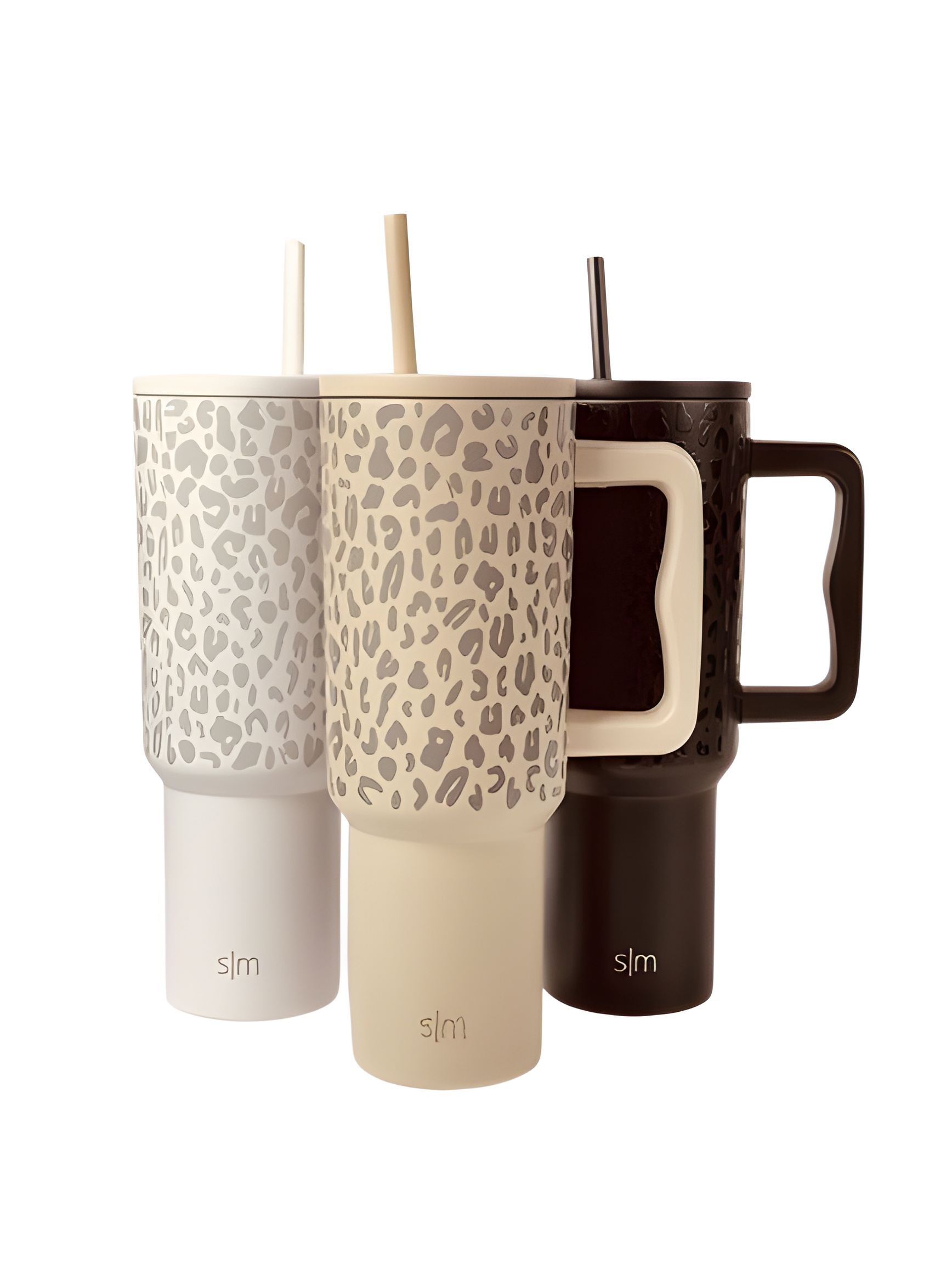 تراول ماگ دسته دار طرح پلنگی برند Simple Modern