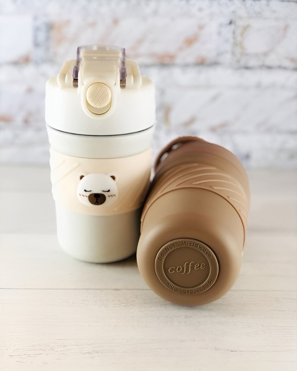 لیوان سفری تدی با طراحی خاص دوحالته