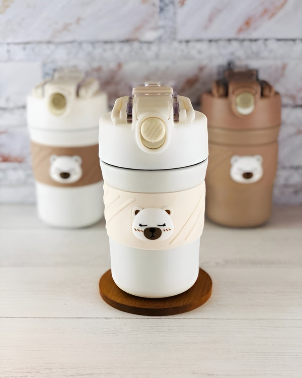 تراول ماگ تدی با درب سیلیکونی ضد نشت