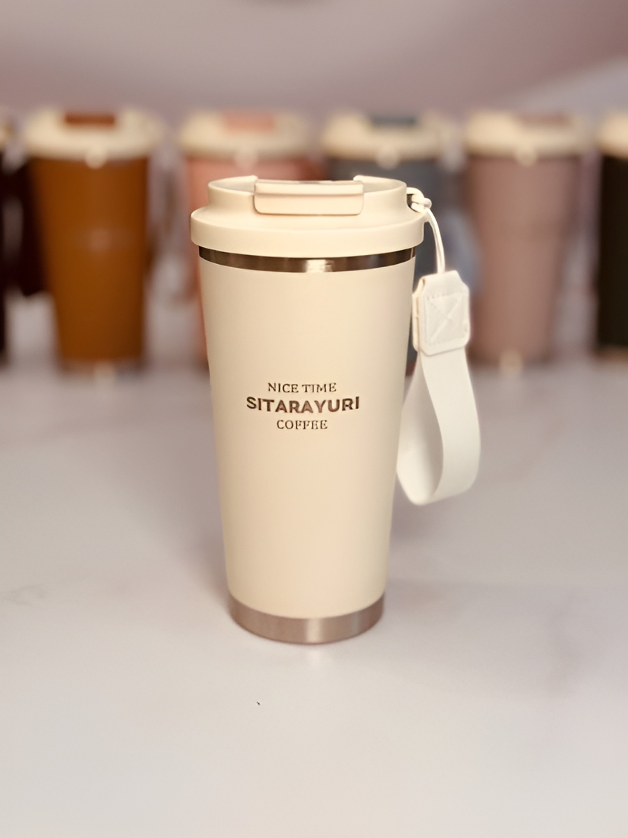 لیوان حرارتی سیتارایوری با لبه استیل براق