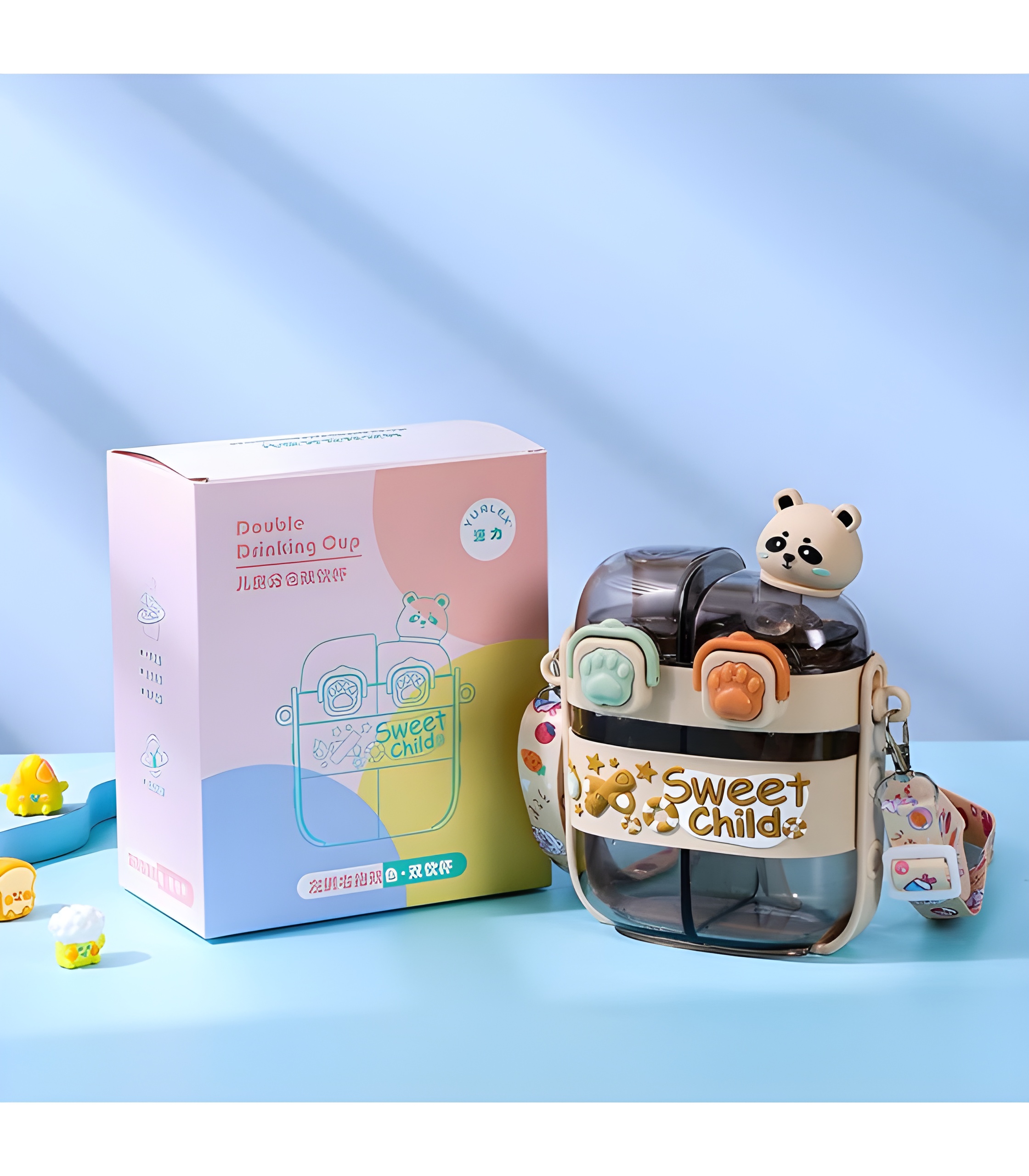 قمقمه دو مخزنه قابل حمل با طرح پاندا