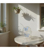 لیوان اسموتی شیشهای با درب و نی