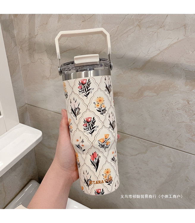 ماگ دوجداره گلدار با کیفیت بالا