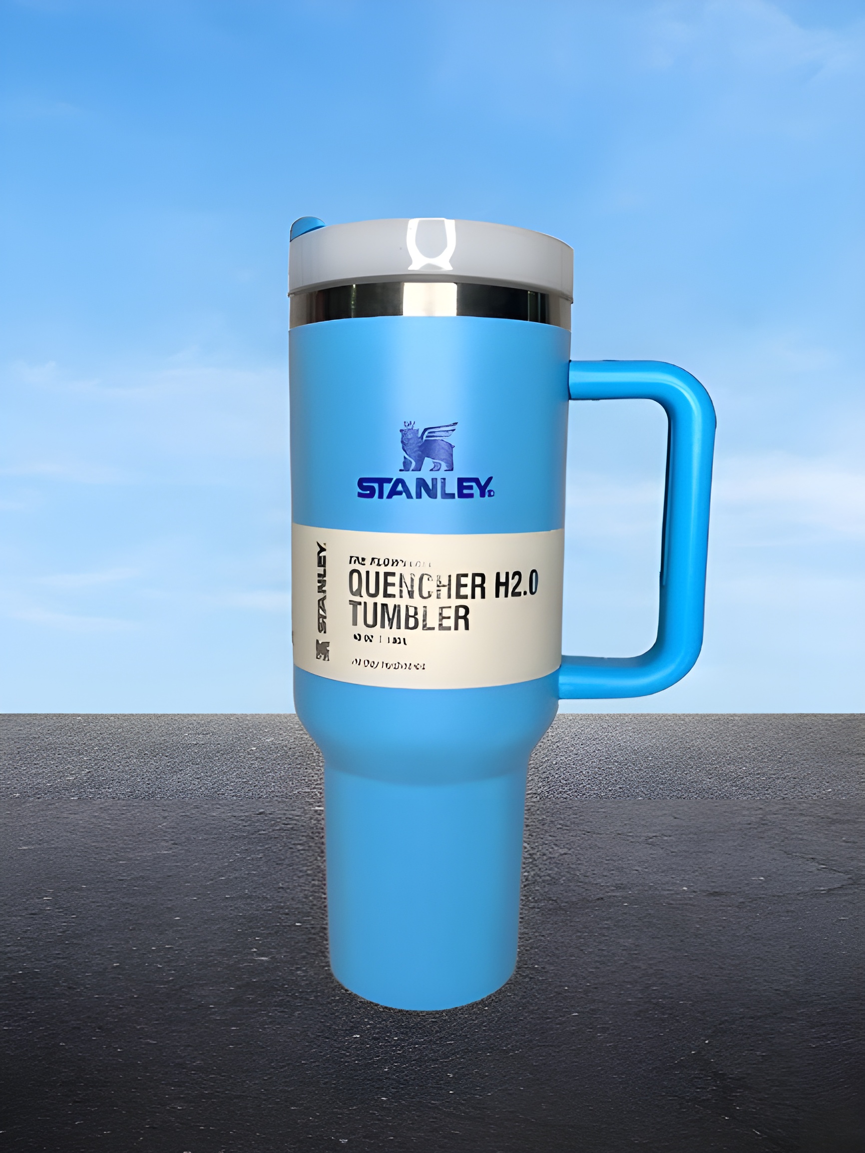 تامبلر تراول ماگ استنلی دستهدار آبی روشن، ظرفیت ۴۰ اونس (۱۱۸۰ سیسی)