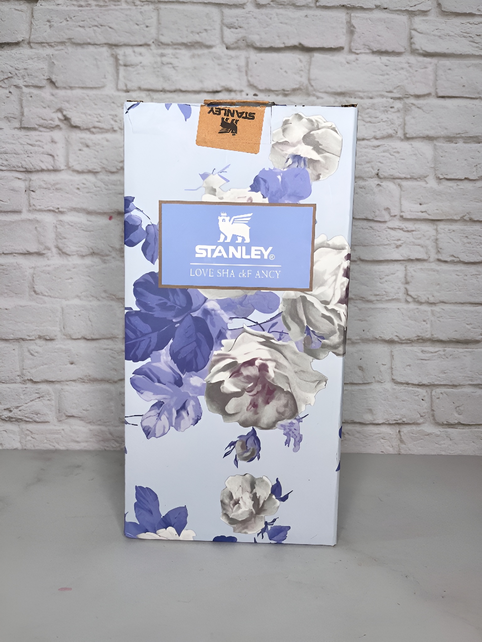 تامبلر استنلی آبی گل‌دار مخصوص نوشیدنی گرم و سرد