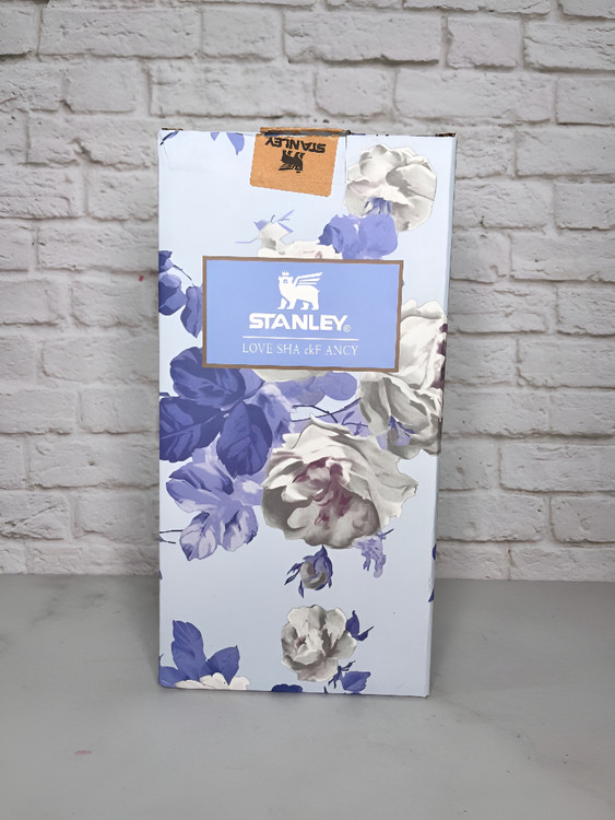 تامبلر استنلی آبی گلدار مخصوص نوشیدنی گرم و سرد