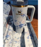 تامبلر استنلی آبی گلدار برای نوشیدنی گرم و سرد