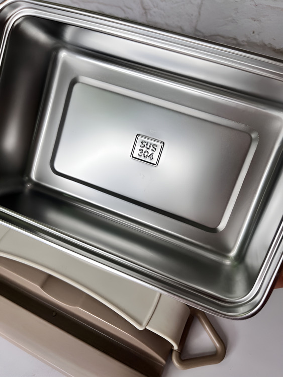 ظرف غذا استیل با درب ضد نشت و دسته قابل حمل