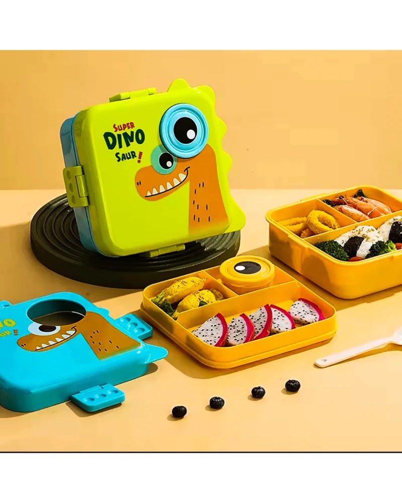 ظرف غذای فانتزی کودک با طرح دایناسور چشم‌دار