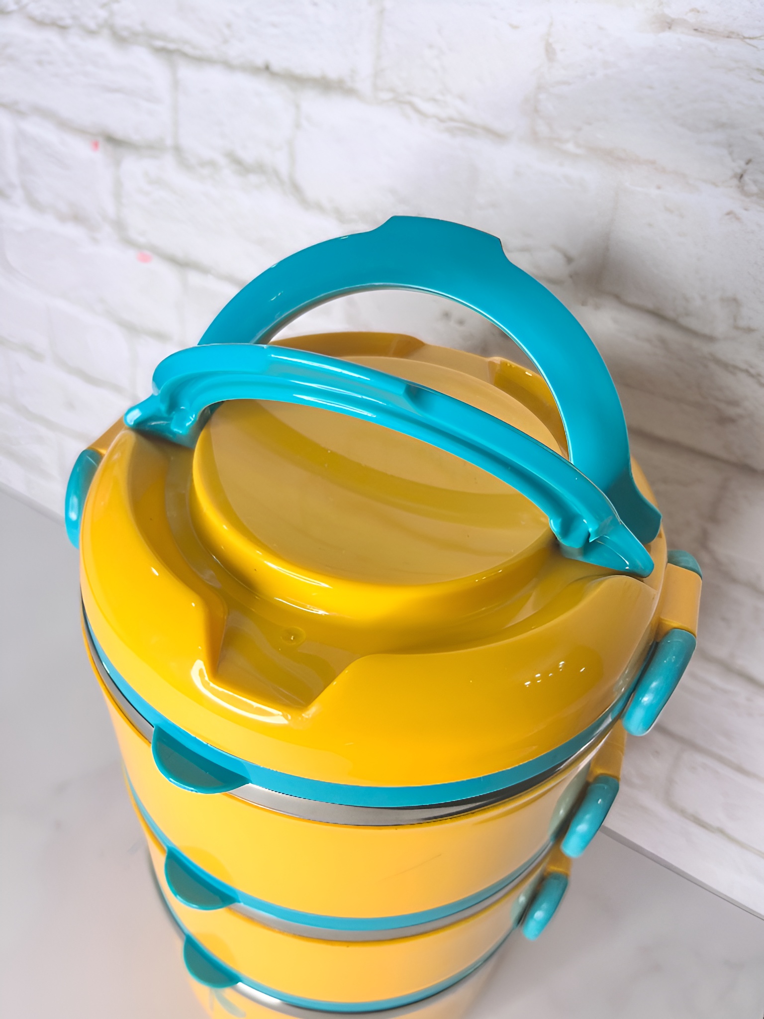 لانچ باکس استیل چند طبقه رنگی