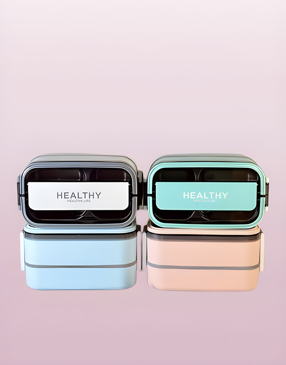 لانچ باکس ۱۴۰۰ میل داخل استیل دو طبقه HEALTHY