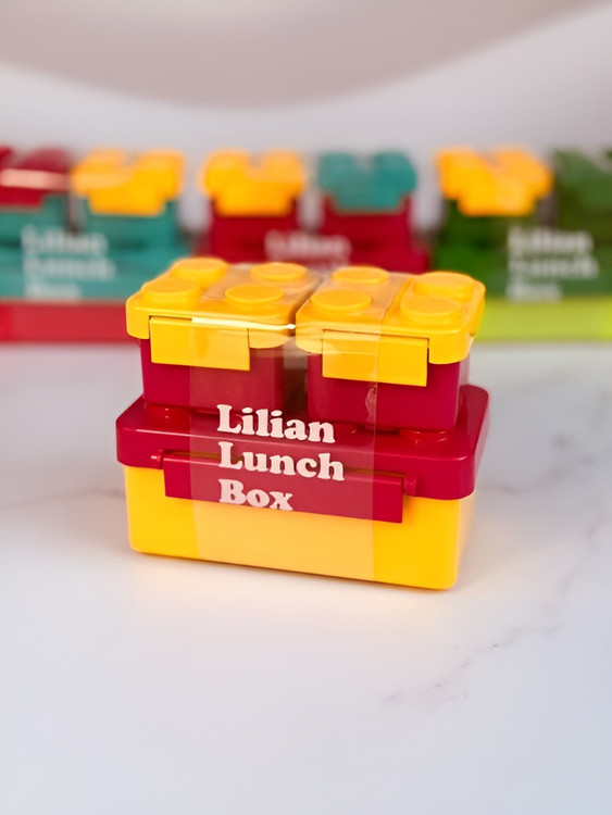ظرف غذا کودکانه طرح لگو با درب قفلدار