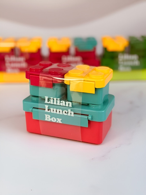 ظرف ناهار سه بخشی مدل لگو فانتزی