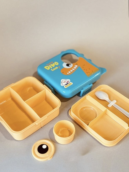 لانچ باکس کودک با طرح دایناسور و رنگ شاد