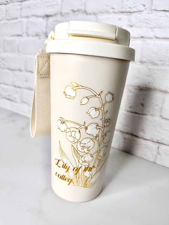 ماگ حرارتی استیل دوحالته مدل Lily of the Valley