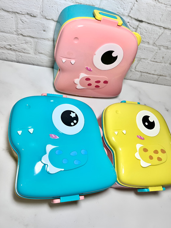 ظرف غذای کودک دایناسوری رنگارنگ و دوستداشتنی