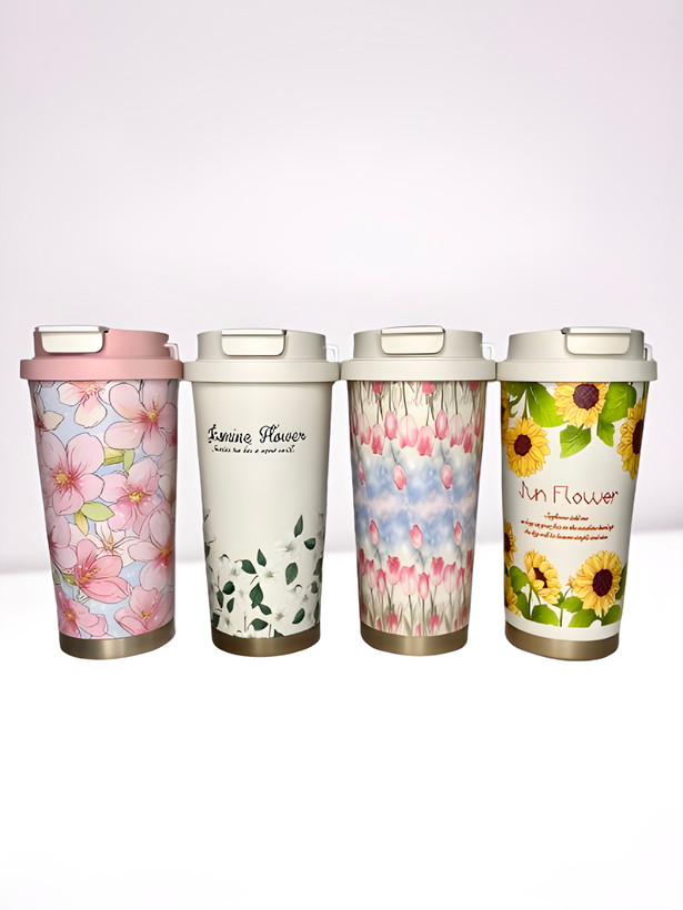 تراول ماگ دو حالته طرح گلدار با طراحی زیبا و شیک