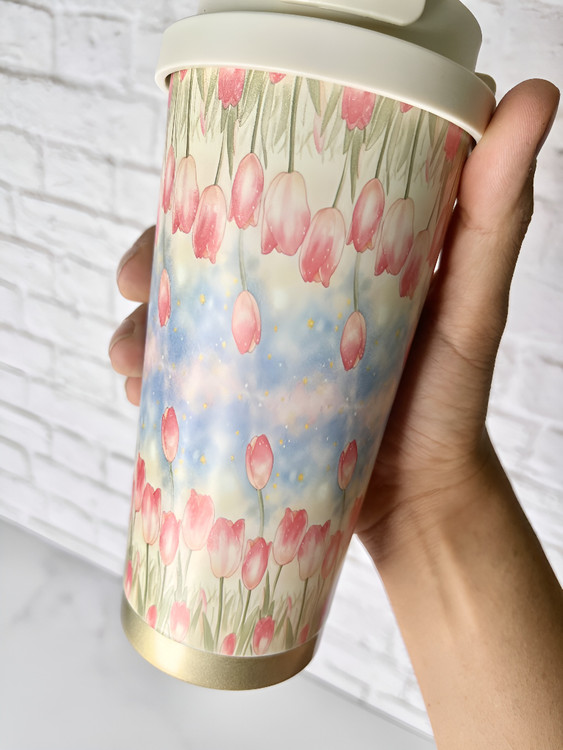 ماگ گلدار با عایق حرارتی برای چای و قهوه