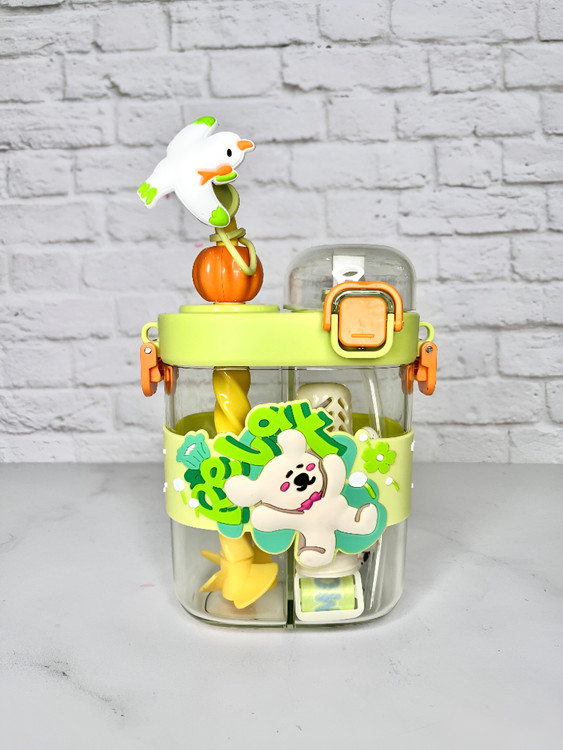 قمقمه کودک طرح حیوانات با اسپینر فانتزی روی درب