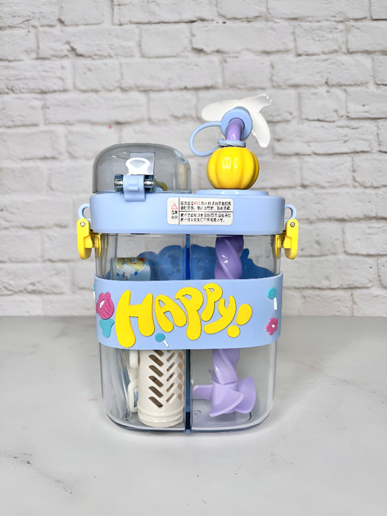 قمقمه فانتزی حیوانات با دو حالت نی و لیوانی